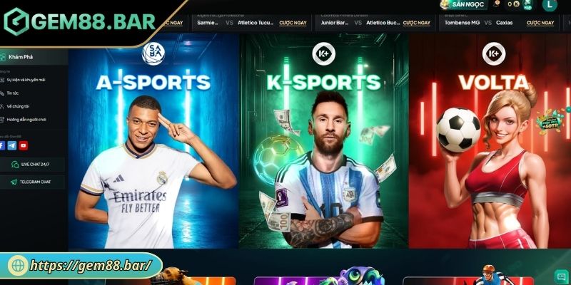 A-Sports GEM88 - Sảnh Thể Thao Với Trải Nghiệm Vượt Trội 1 Khám phá sảnh A-Sports GEM88