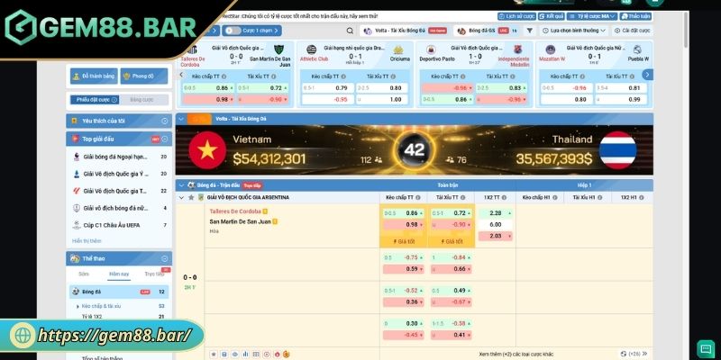 K-Sports GEM88 - Sảnh Cá Cược Thể Thao Hiện Đại Và Uy Tín 3 Giao diện dễ thao tác