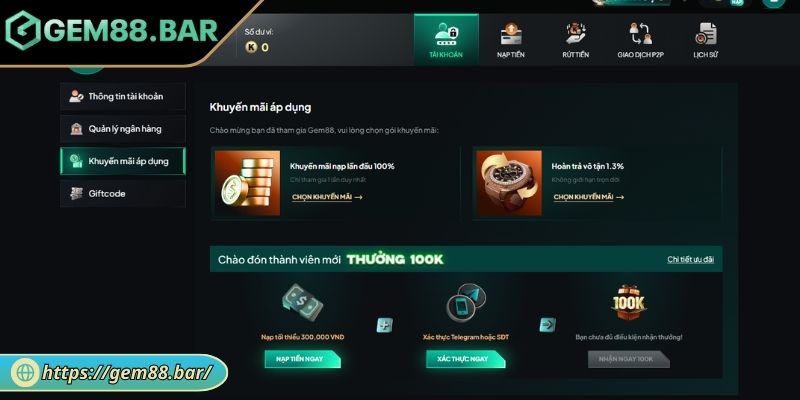Khuyến Mãi GEM88 - Ưu Đãi Mới Và Hướng Dẫn Tham Gia 3 Thông tin thành viên cần chú ý khi nhận thưởng từ GEM88