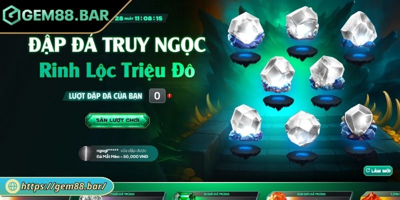 Khuyến Mãi GEM88 - Ưu Đãi Mới Và Hướng Dẫn Tham Gia 1 Sự kiện Đập kho báu - Lộc triệu đô