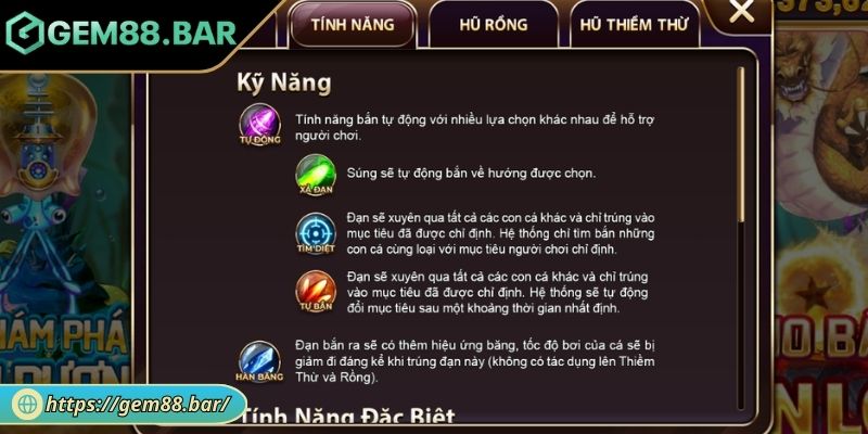 Vua Săn Cá GEM88 - Hệ Thống Vũ Khí Và Phương Pháp Chơi 2 Súng tốc độ cao trong game