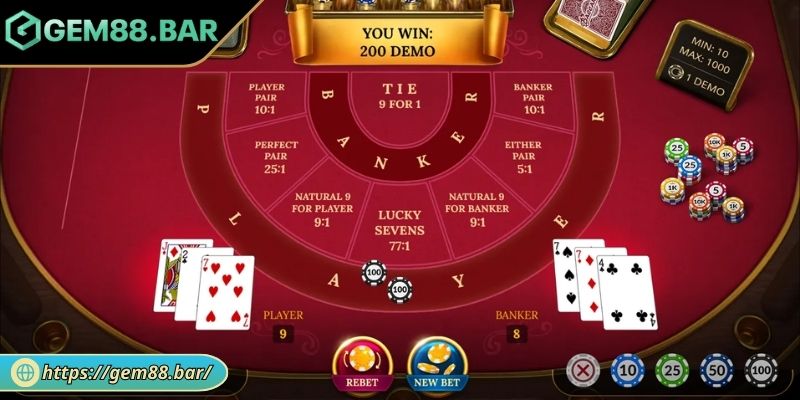 Các Thế Bài Baccarat Với Cách Vận Dụng Và Bí Quyết Từ GEM88 1 Thế bài Cầu Hòa Xen
